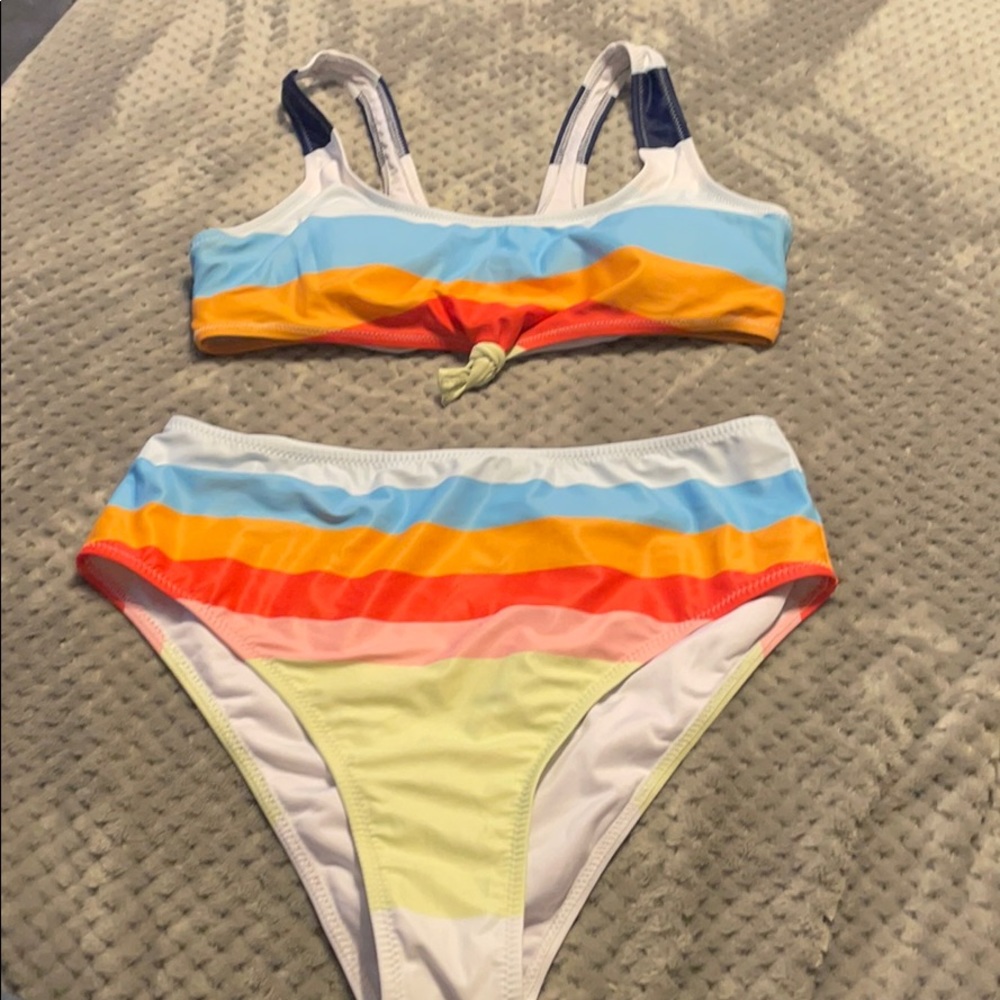 Multi color two piece bikini